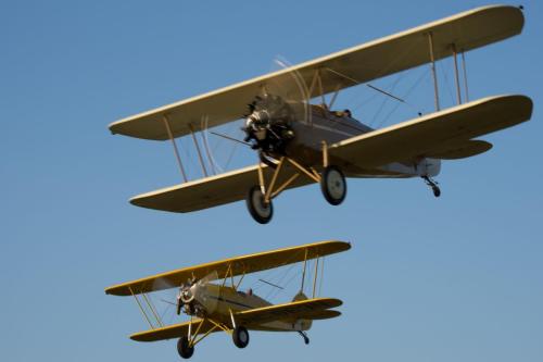 A Pair of Biplanes Over Brodhead, Wisconsin