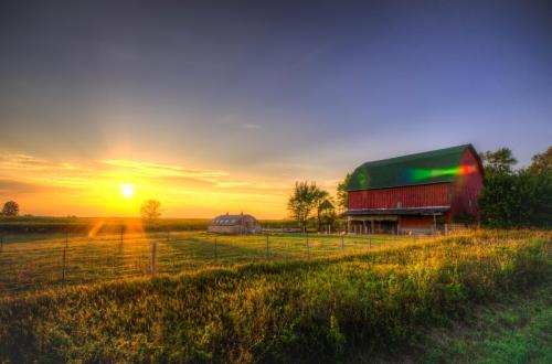 Red Barn Sunset