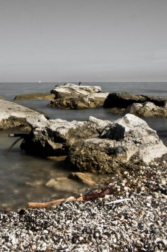 Remnants of an old Pier on Lake Michigan