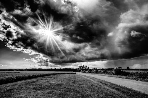 Rural Sun and Stormy Sky