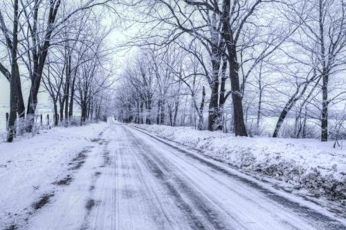 Single Lane Country Road - Winter