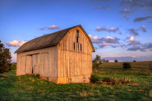 Sunset Glow On An Old Barn