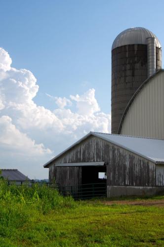 Wisconsin Barn and Couds